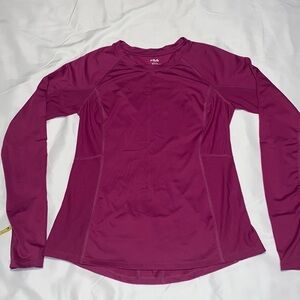 Fila sport, long sleeve, athletic top. Fuchsia pink color.  Size medium.